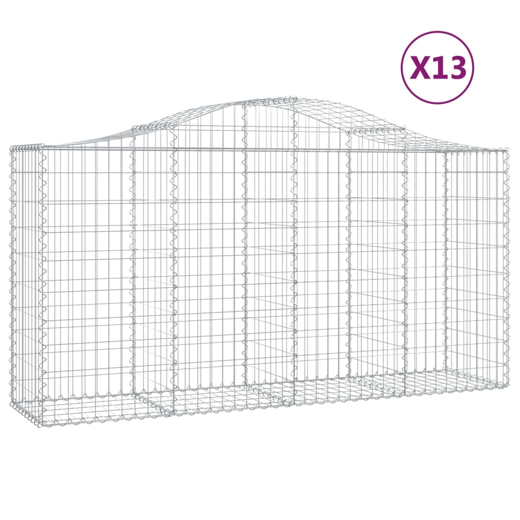 13 db íves horganyzott vas gabion kosár 200x50x100/120 cm