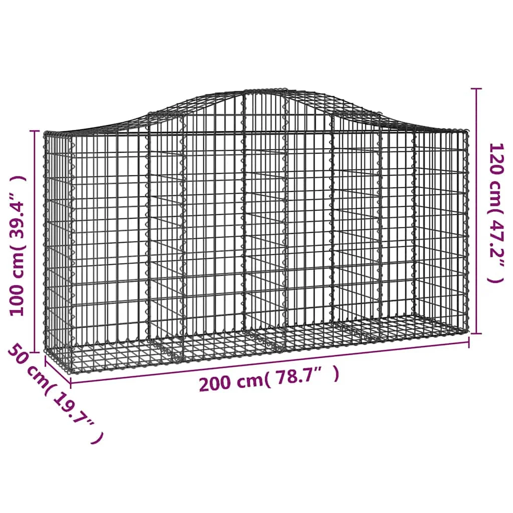 18 db íves horganyzott vas gabion kosár 200x50x100/120 cm