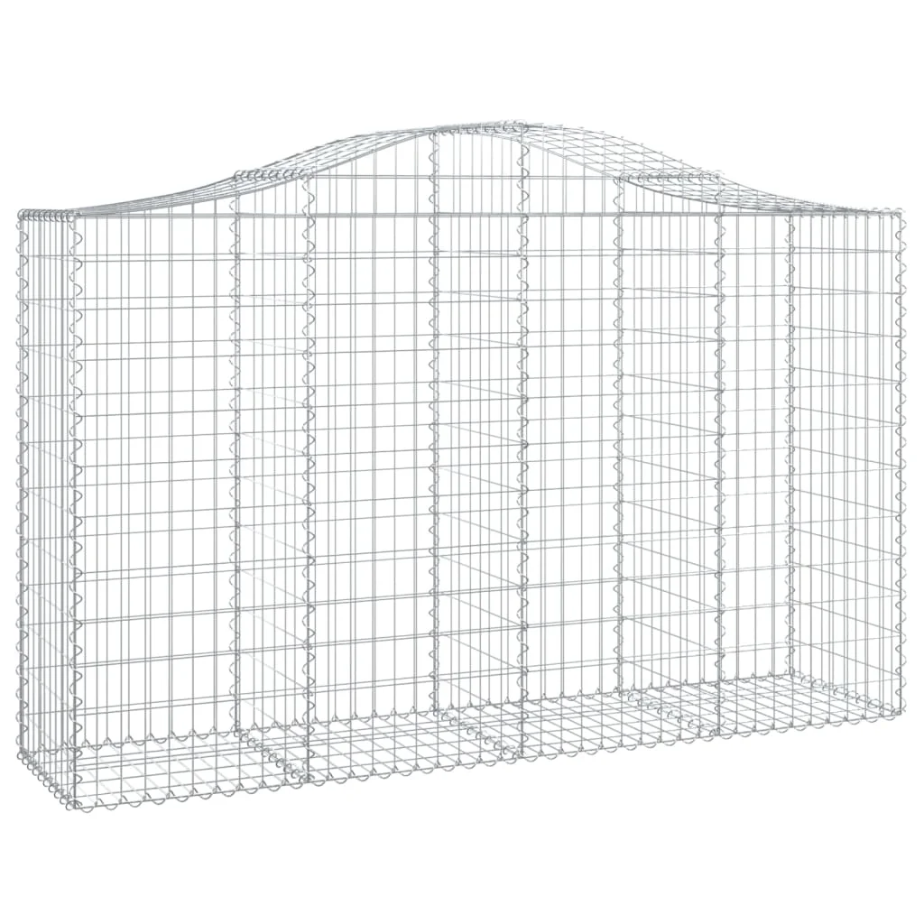 6 db íves horganyzott vas gabion kosár 200x50x120/140 cm