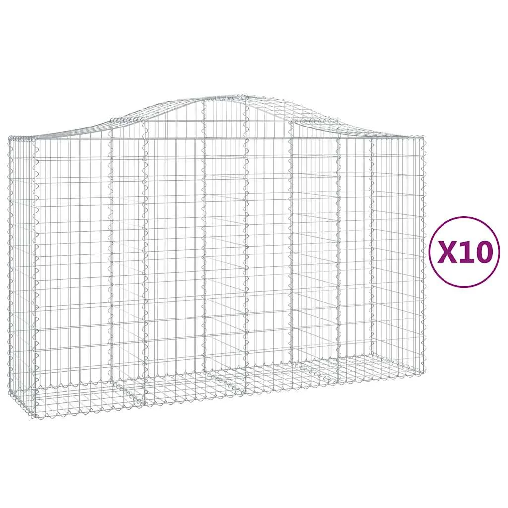 10 db íves horganyzott vas gabion kosár 200x50x120/140 cm
