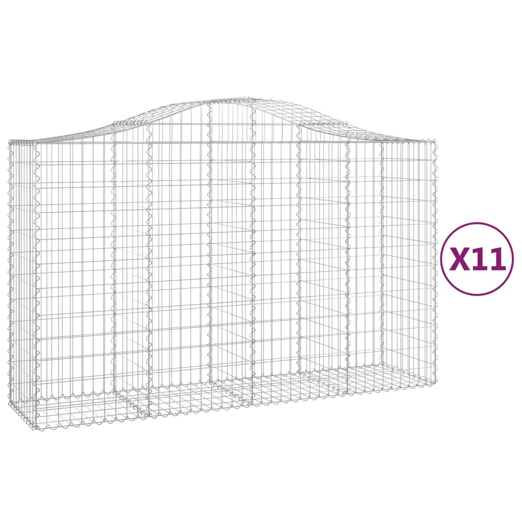 11 db íves horganyzott vas gabion kosár 200x50x120/140 cm