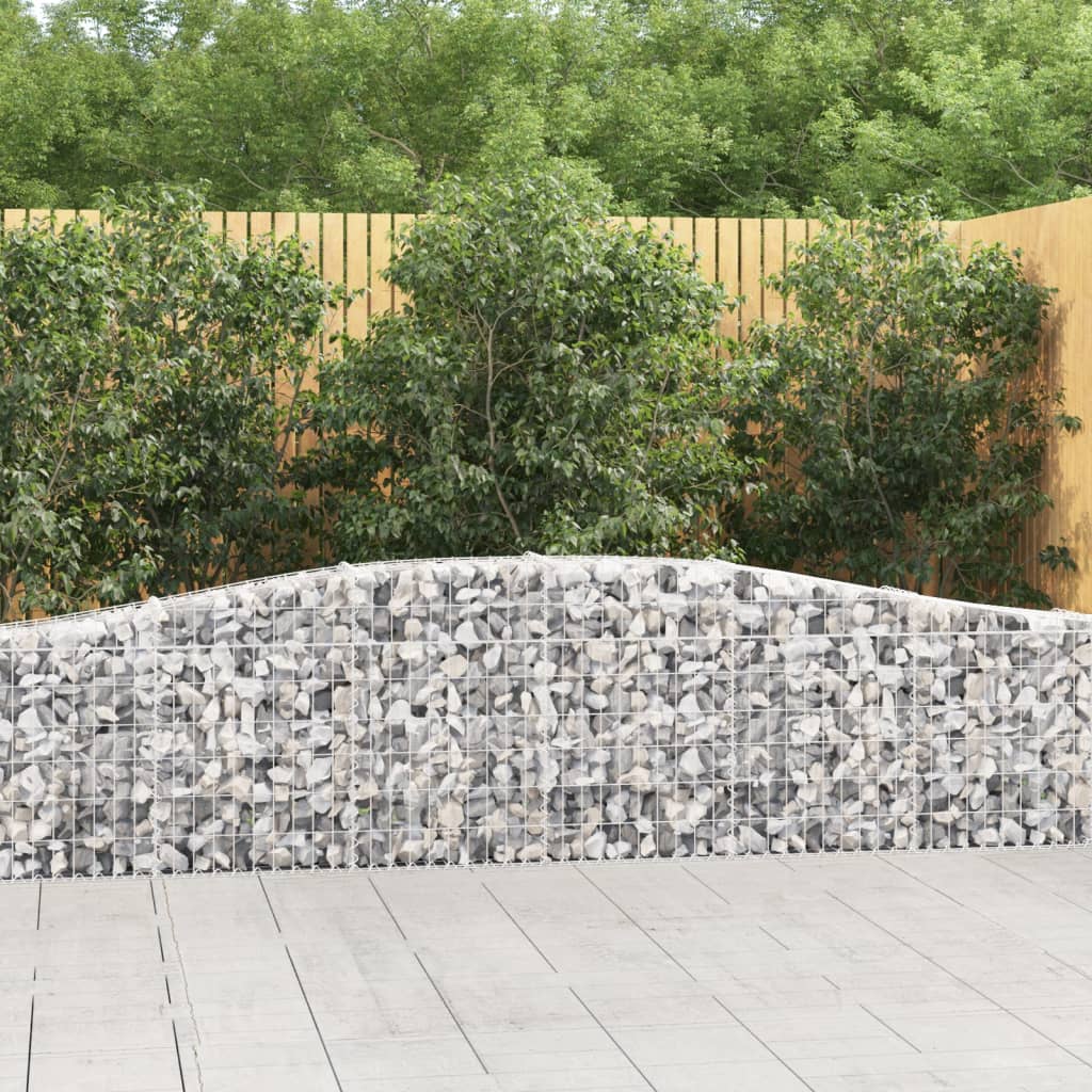 8 db íves horganyzott vas gabion kosár 400x30x60/80 cm