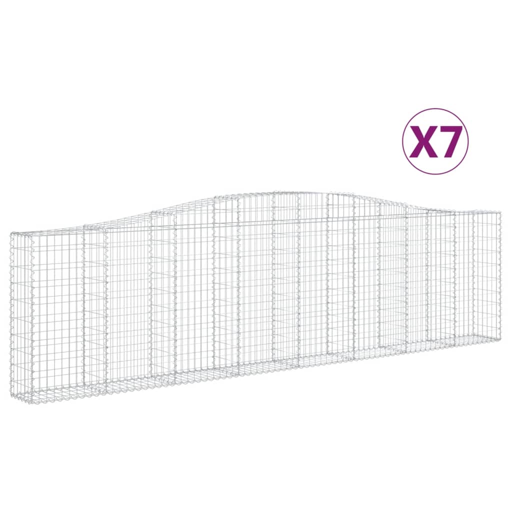 7 db íves horganyzott vas gabion kosár 400x30x100/120 cm