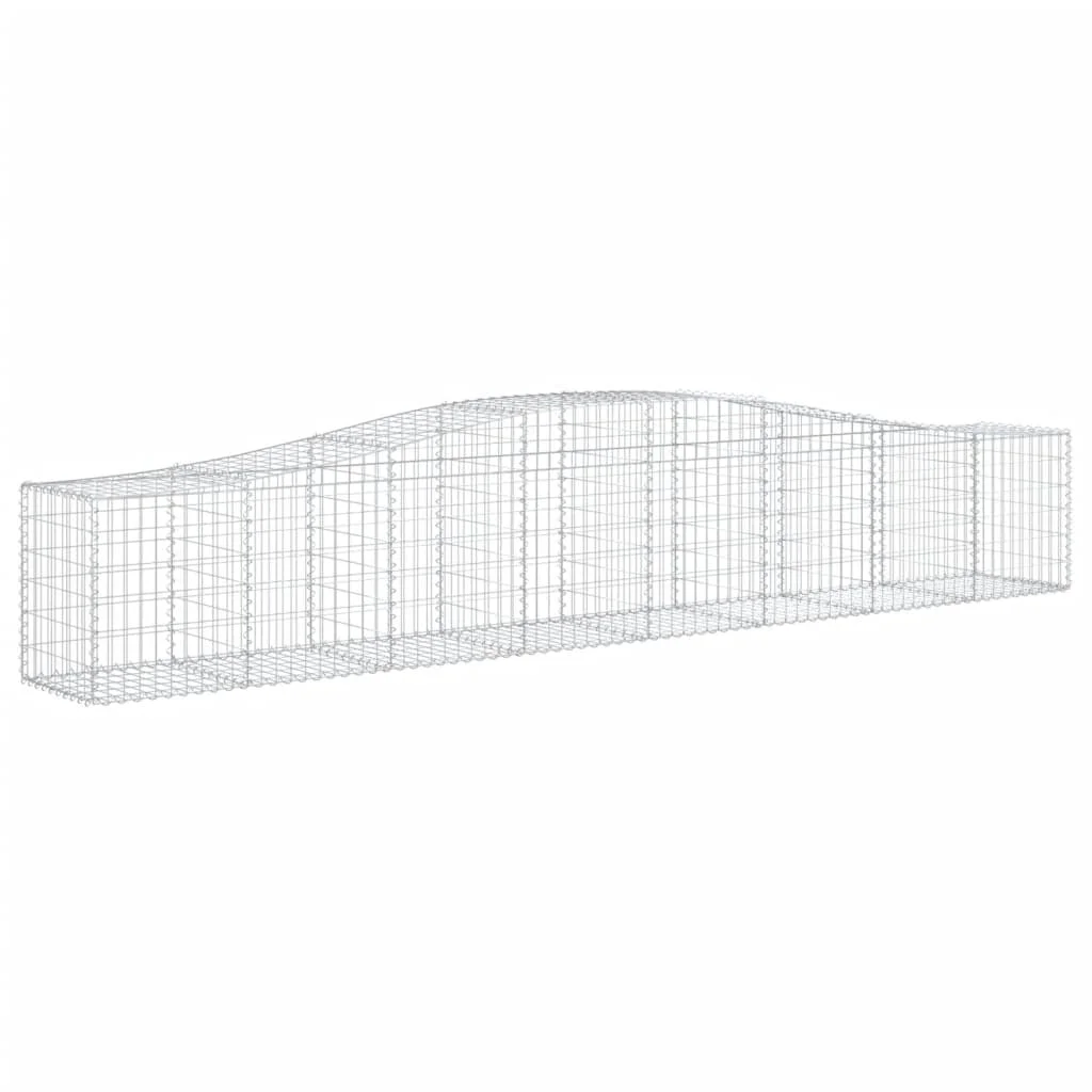 6 db íves horganyzott vas gabion kosár 400x50x60/80 cm