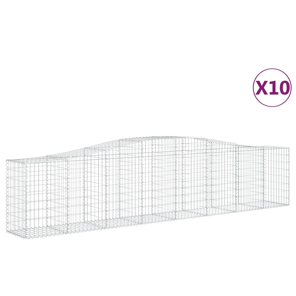 10 db íves horganyzott vas gabion kosár 400x50x80/100 cm