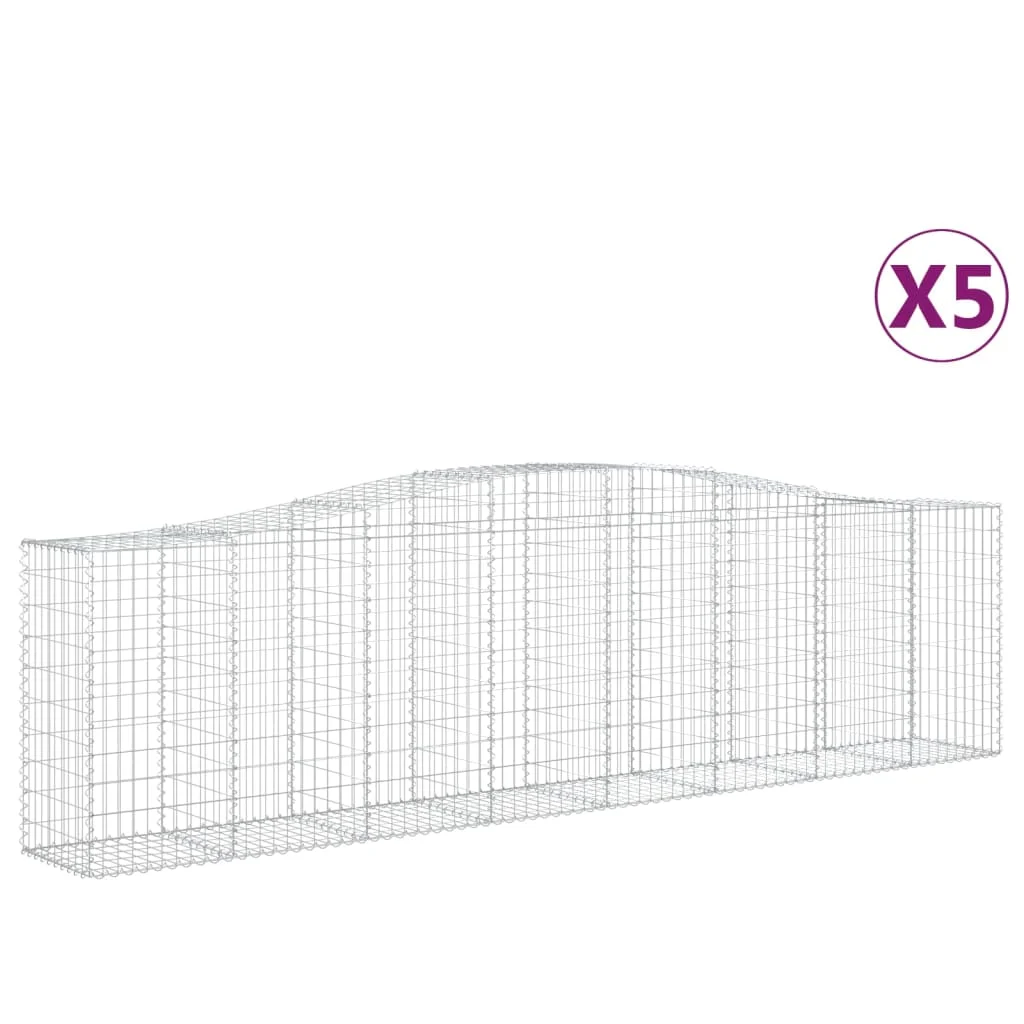 5 db íves horganyzott vas gabion kosár 400x50x100/120 cm