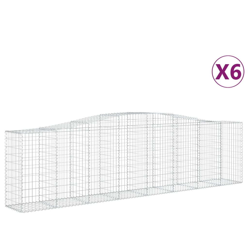 6 db íves horganyzott vas gabion kosár 400x50x100/120 cm