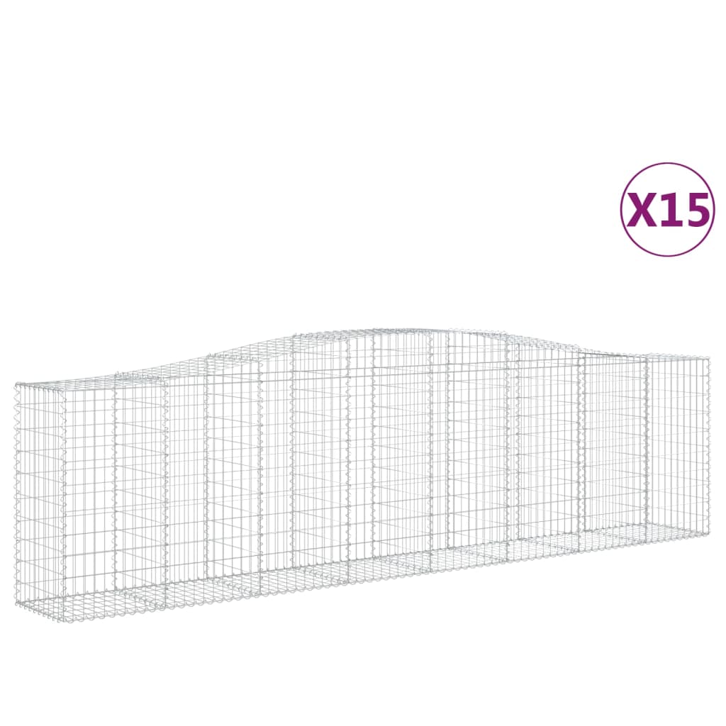 15 db íves horganyzott vas gabion kosár 400x50x100/120 cm