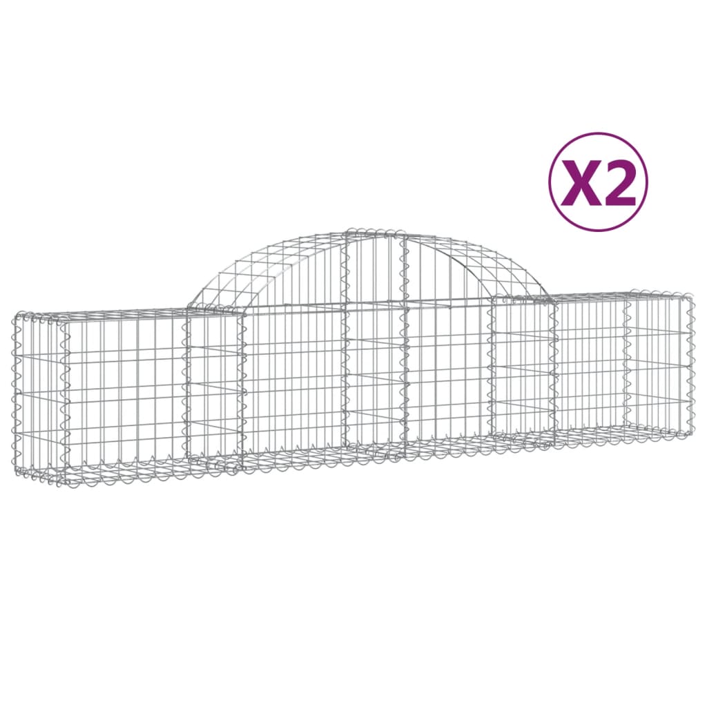 2 db íves horganyzott vas gabion kosár 200x30x40/60 cm