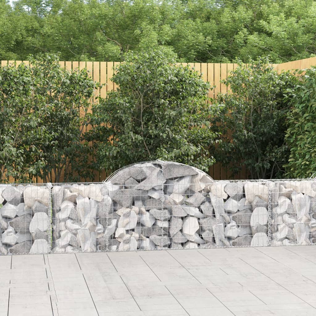 12 db íves horganyzott vas gabion kosár 200x30x60/80 cm