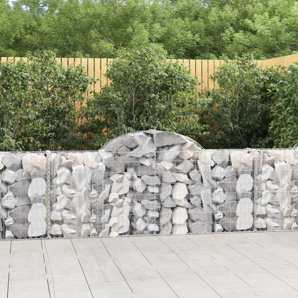 9 db íves horganyzott vas gabion kosár 200x30x80/100 cm