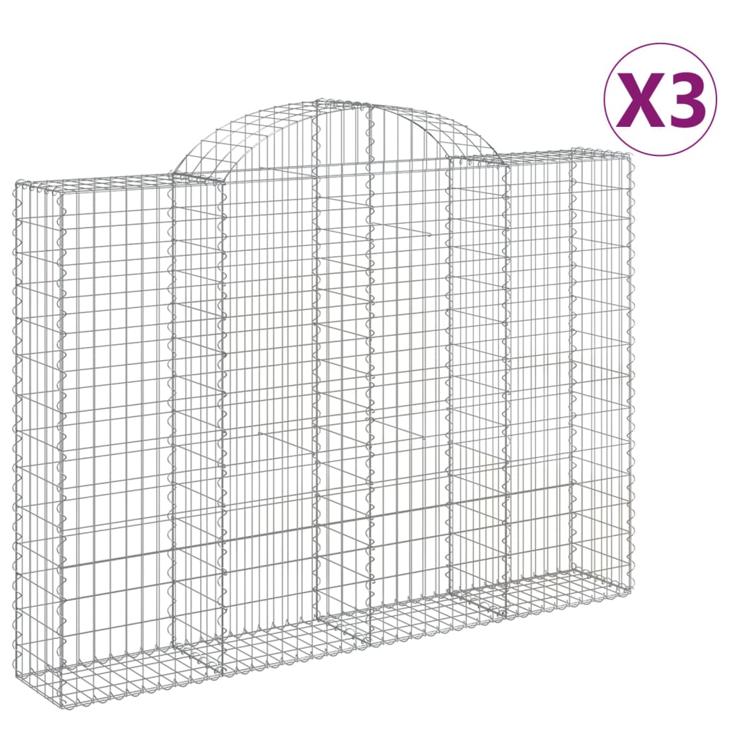 3 db íves horganyzott vas gabion kosár 200x30x140/160 cm