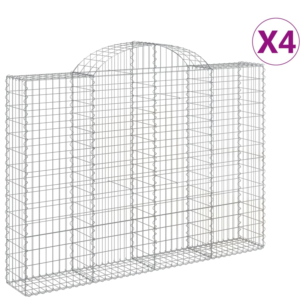 4 db íves horganyzott vas gabion kosár 200x30x140/160 cm