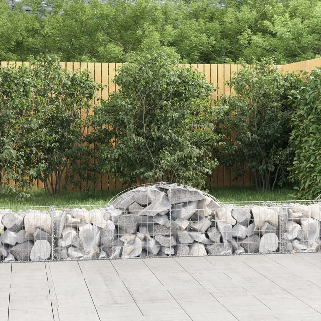 3 db íves horganyzott vas gabion kosár 200x50x40/60 cm
