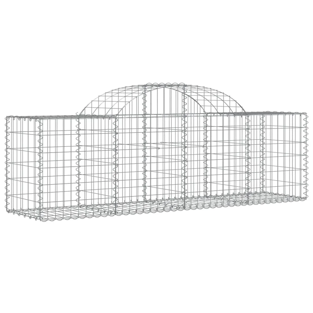 2 db íves horganyzott vas gabion kosár 200x50x60/80 cm