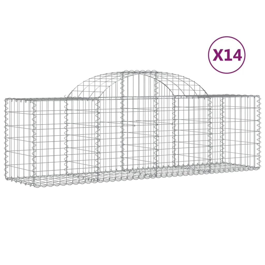 14 db íves horganyzott vas gabion kosár 200x50x60/80 cm