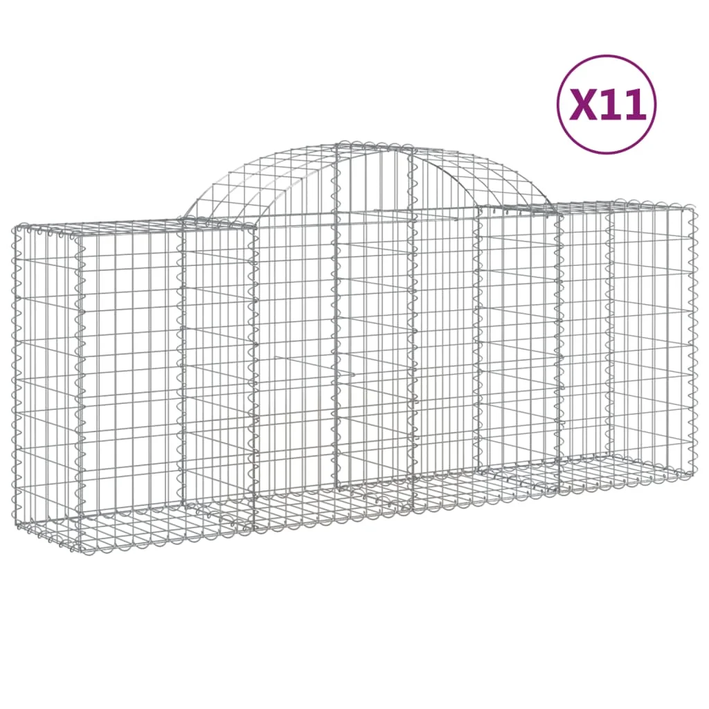 11 db íves horganyzott vas gabion kosár 200x50x80/100 cm
