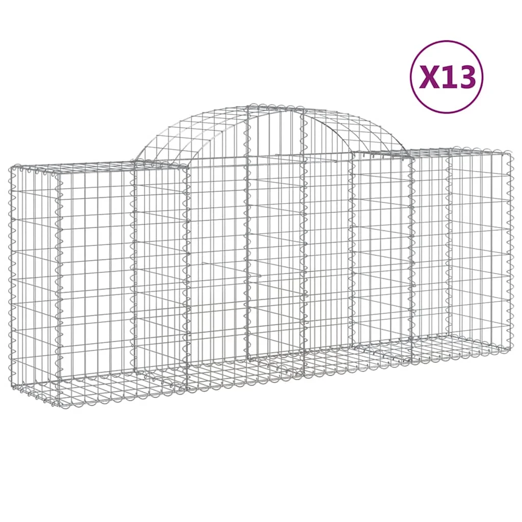 13 db íves horganyzott vas gabion kosár 200x50x80/100 cm