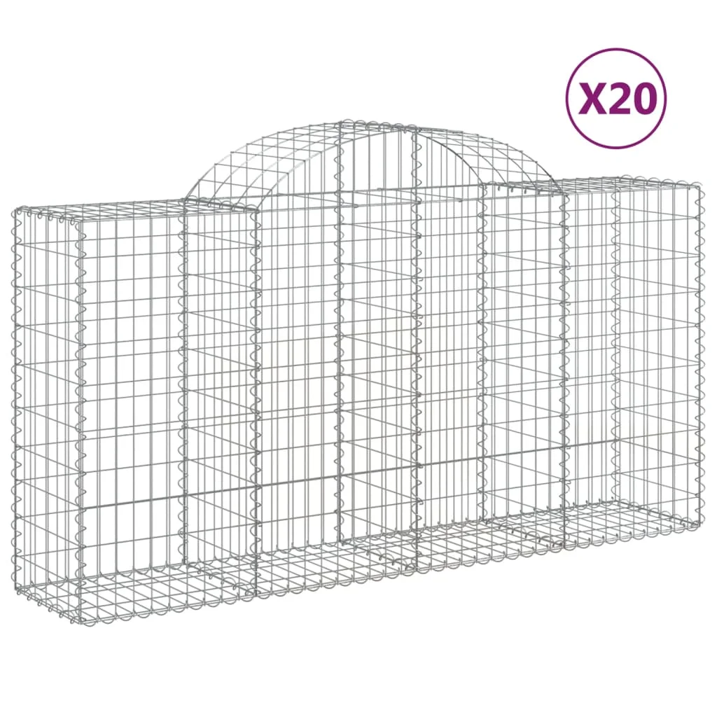 20 db íves horganyzott vas gabion kosár 200x50x100/120 cm