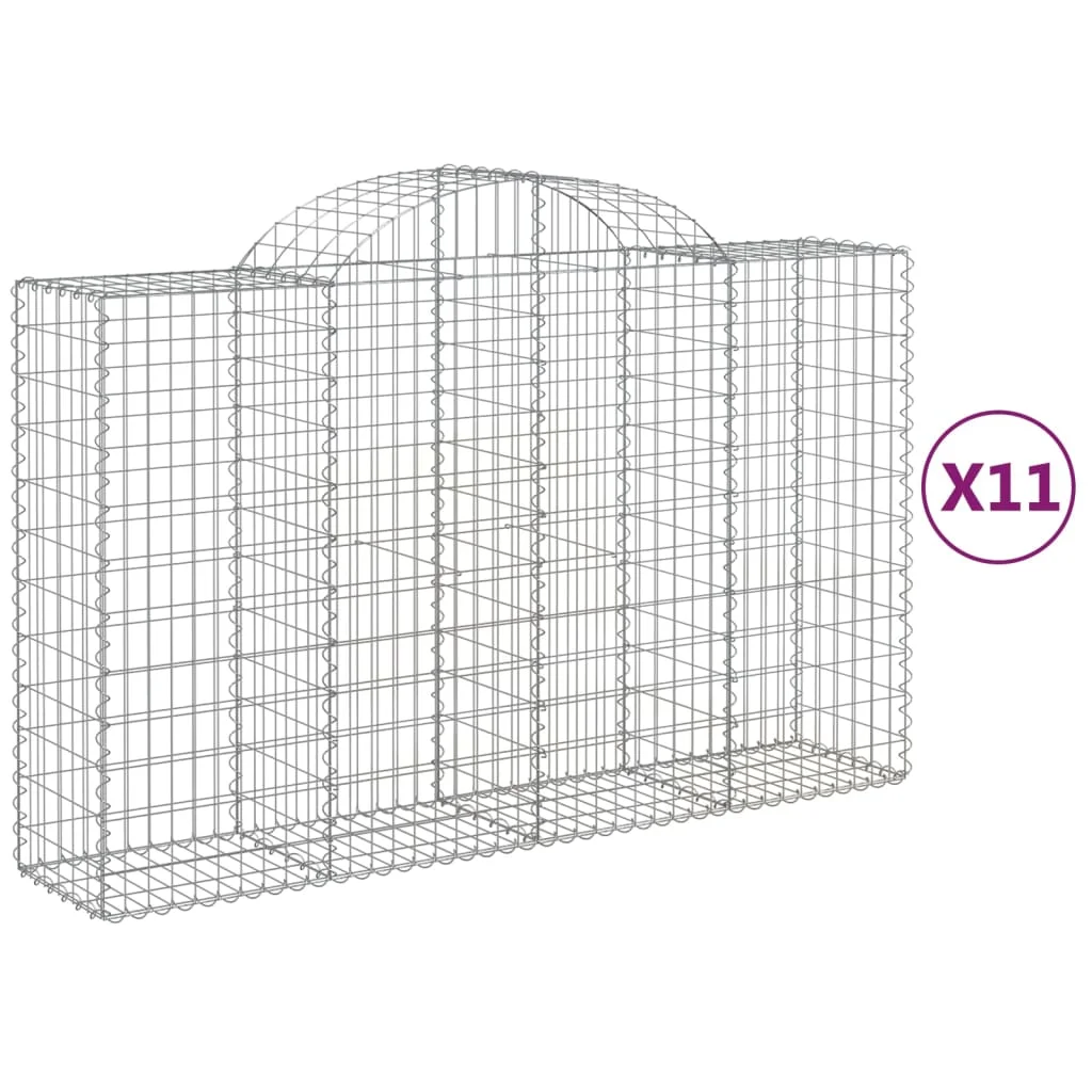 11 db íves horganyzott vas gabion kosár 200x50x120/140 cm