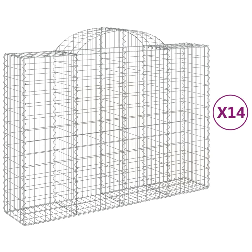 14 db íves horganyzott vas gabion kosár 200x50x140/160 cm