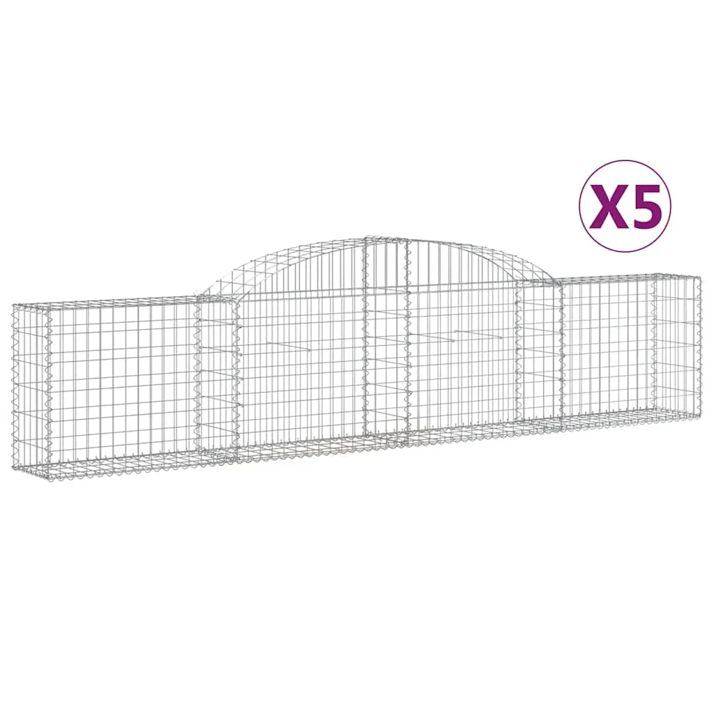 5 db íves horganyzott vas gabion kosár 300x30x60/80 cm