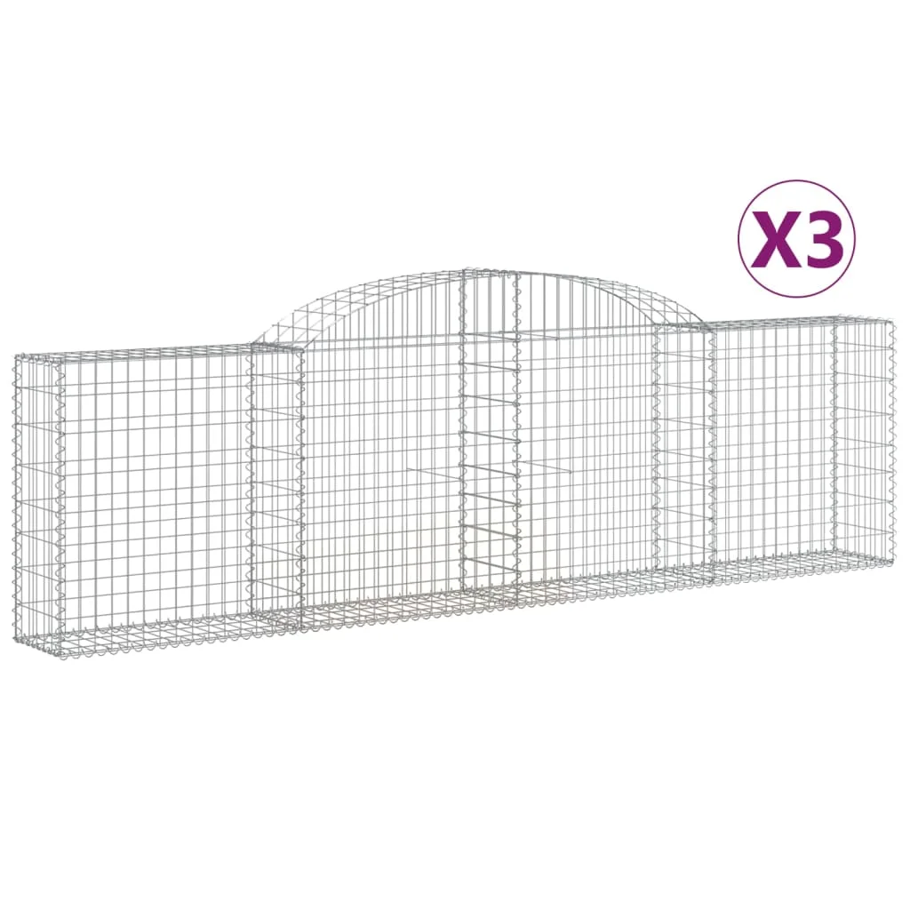 3 db íves horganyzott vas gabion kosár 300x30x80/100 cm