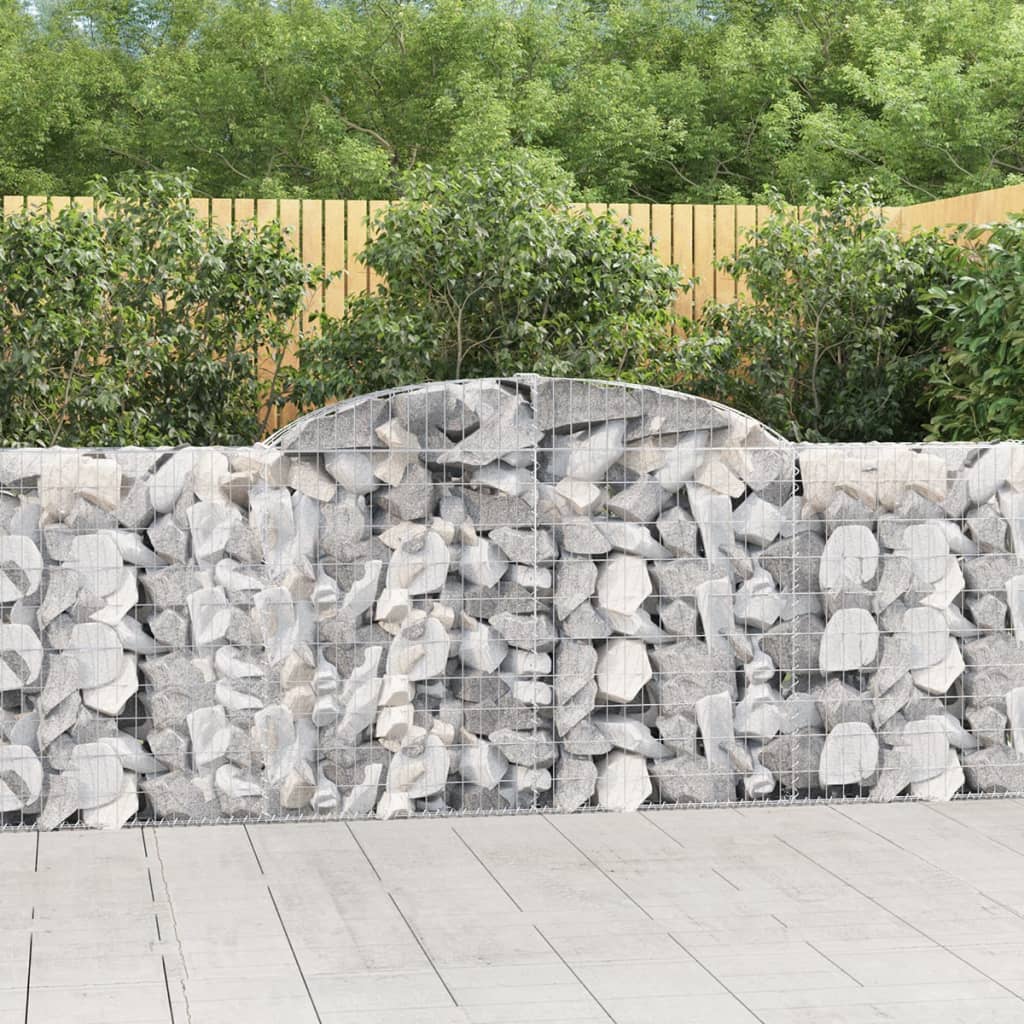 6 db íves horganyzott vas gabion kosár 300 x 30 x 100/120 cm