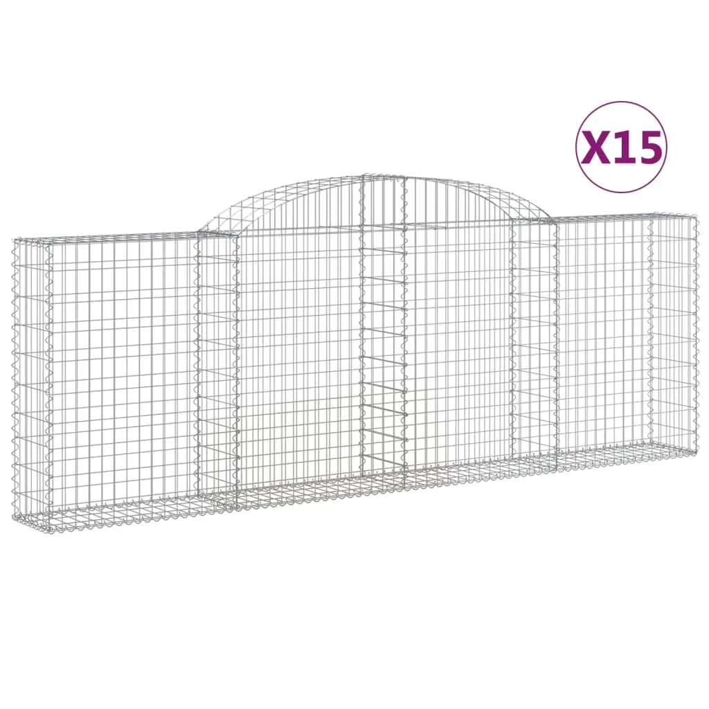 15 db íves horganyzott vas gabion kosár 300 x 30 x 100/120 cm