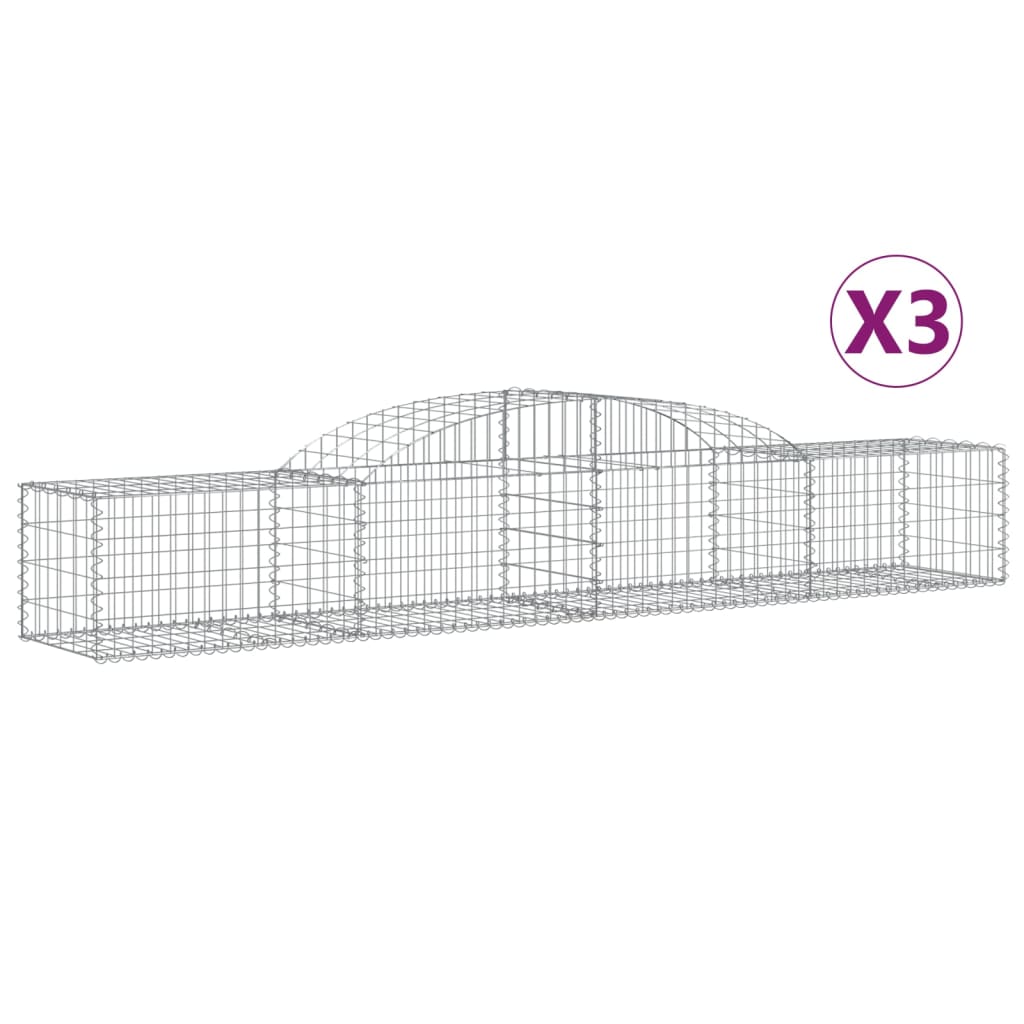 3 db íves horganyzott vas gabion kosár 300x50x40/60 cm