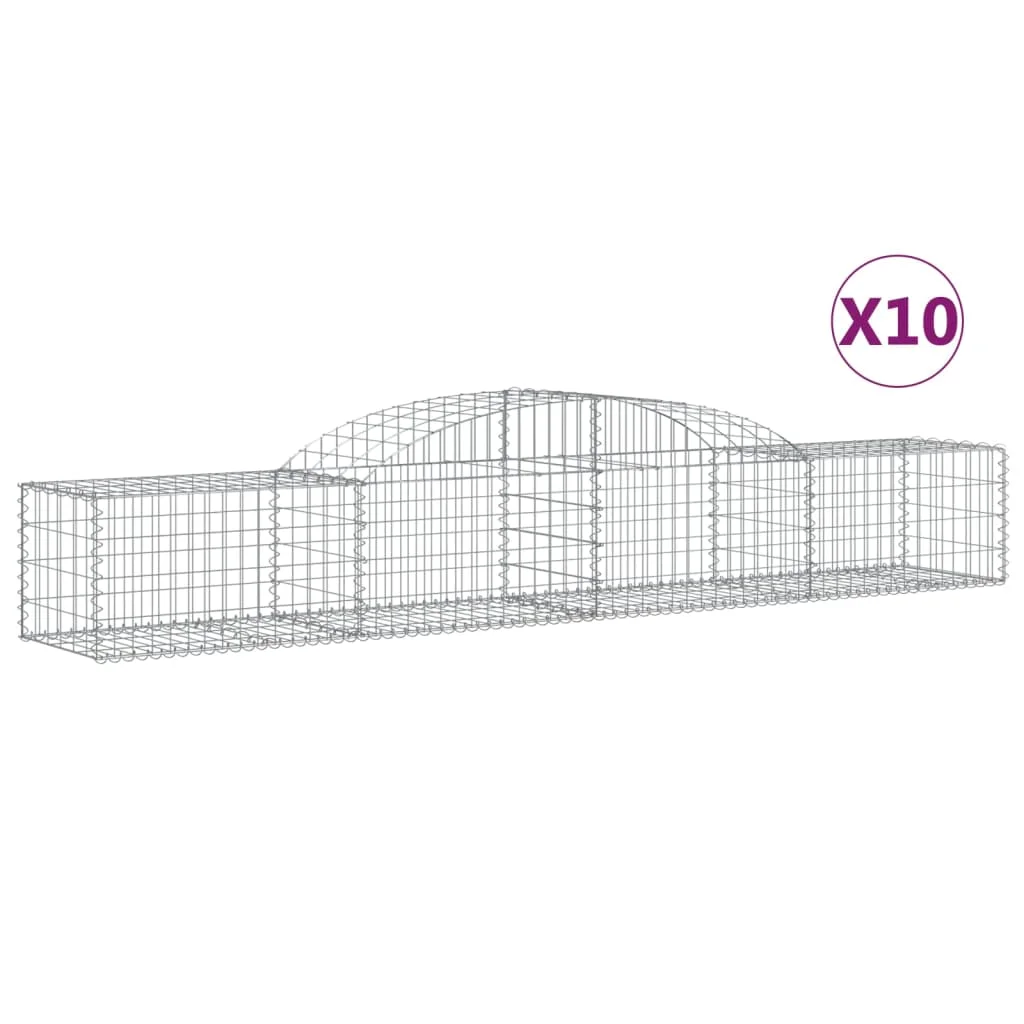10 db íves horganyzott vas gabion kosár 300x50x40/60 cm