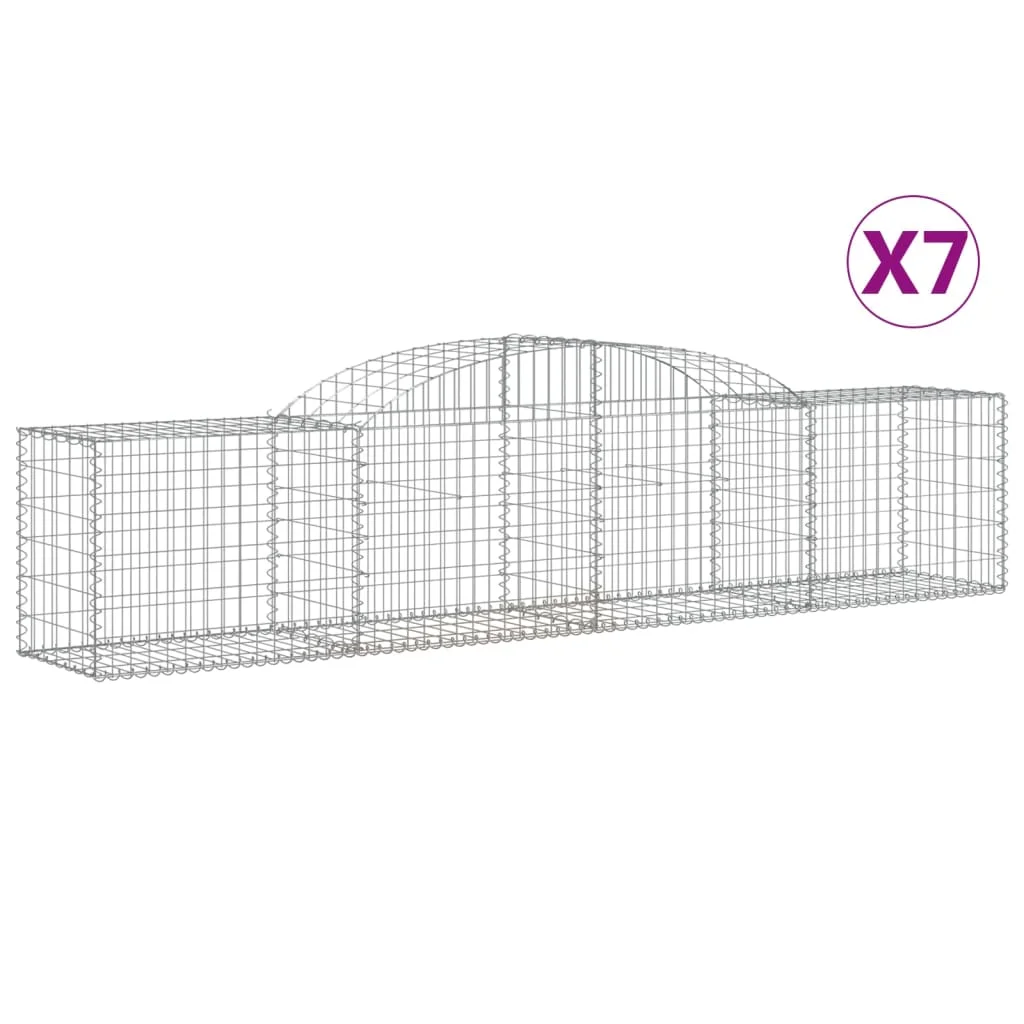 7 db íves horganyzott vas gabion kosár 300x50x60/80 cm