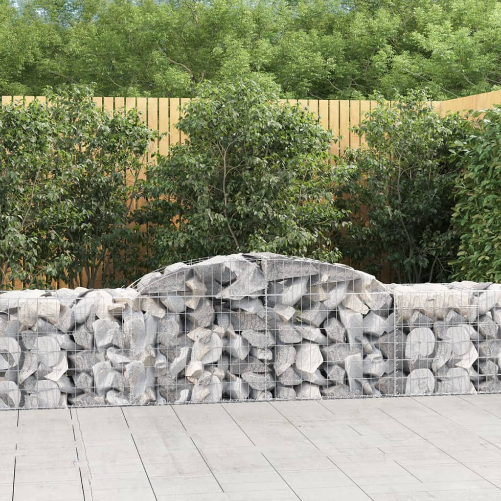 8 db íves horganyzott vas gabion kosár 300x50x60/80 cm