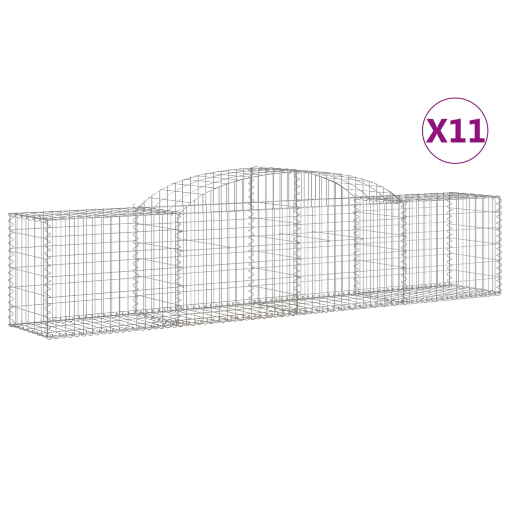 11 db íves horganyzott vas gabion kosár 300x50x60/80 cm