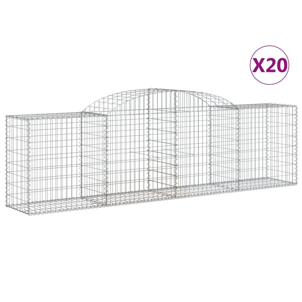 20 db íves horganyzott vas gabion kosár 300x50x80/100 cm