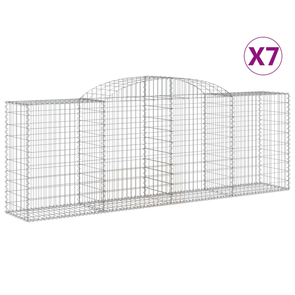 7 db íves horganyzott vas gabion kosár 300 x 50 x 100/120 cm