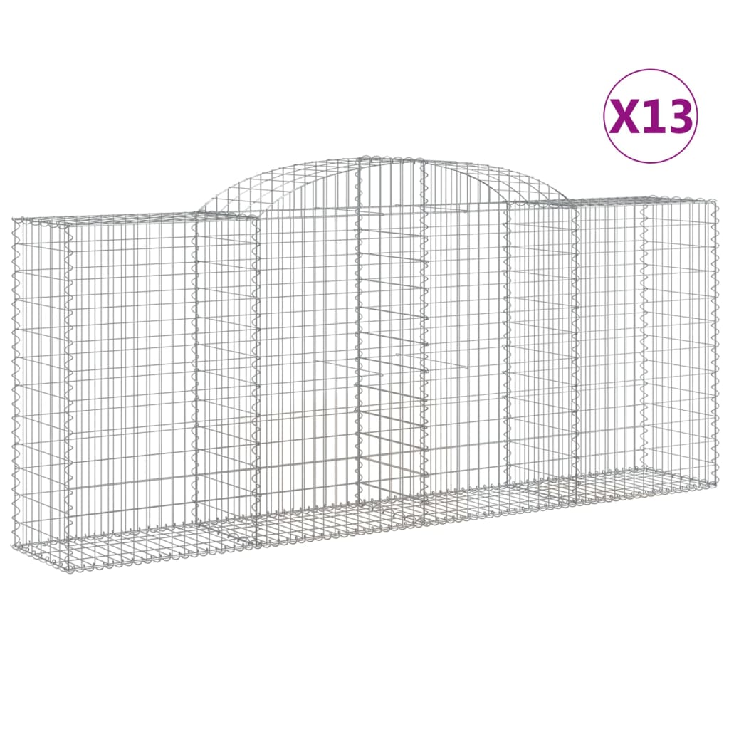 13 db íves horganyzott vas gabion kosár 300x50x120/140 cm