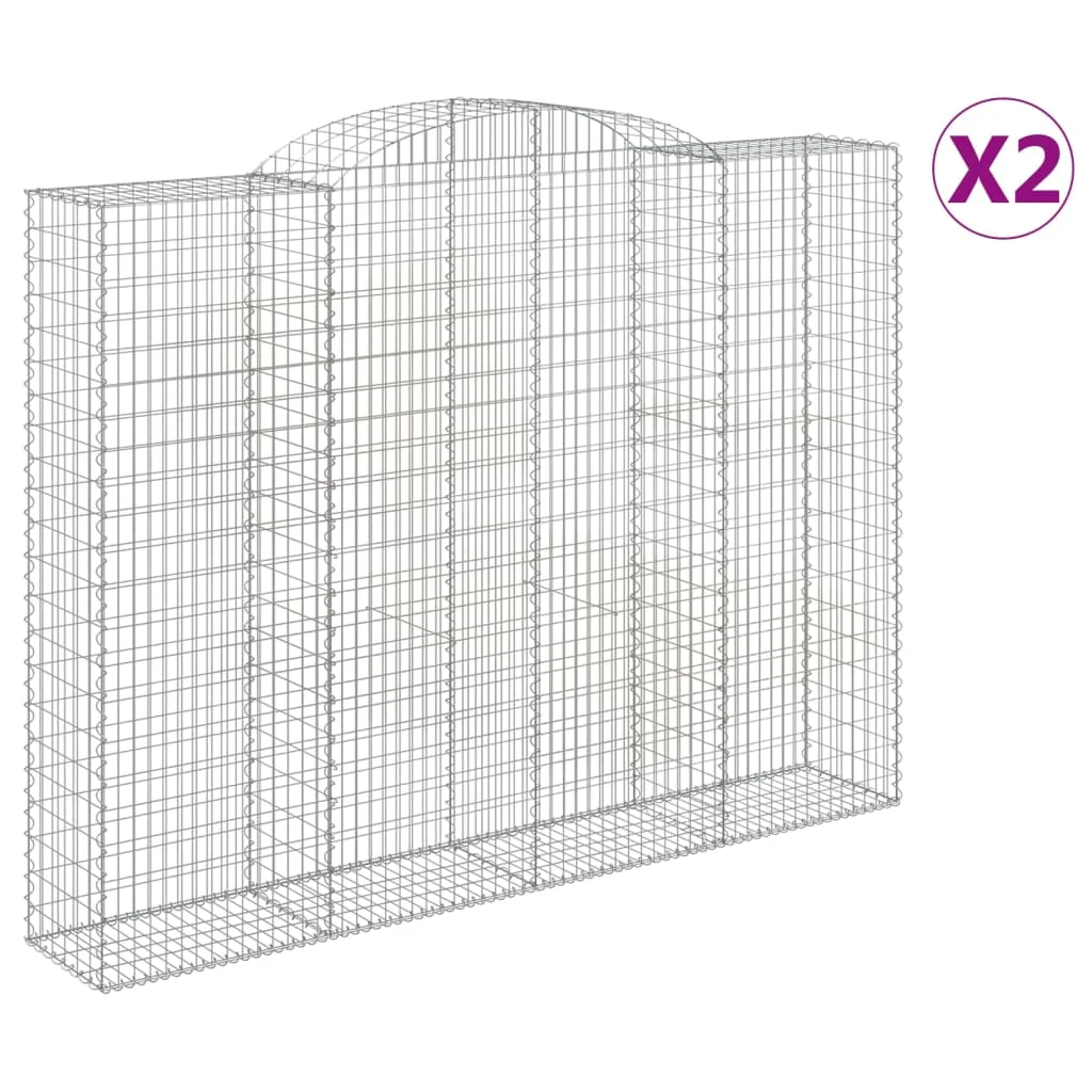 2 db íves horganyzott vas gabion kosár 300x50x220/240 cm
