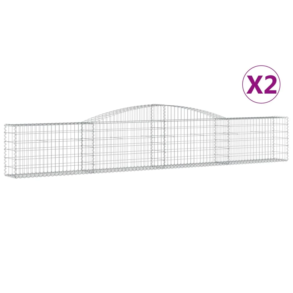 2 db íves horganyzott vas gabion kosár 400x30x60/80 cm