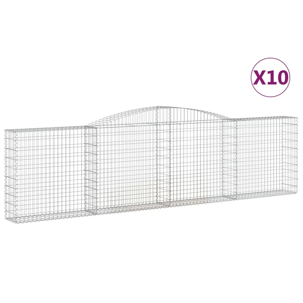 10 db íves horganyzott vas gabion kosár 400x30x100/120 cm