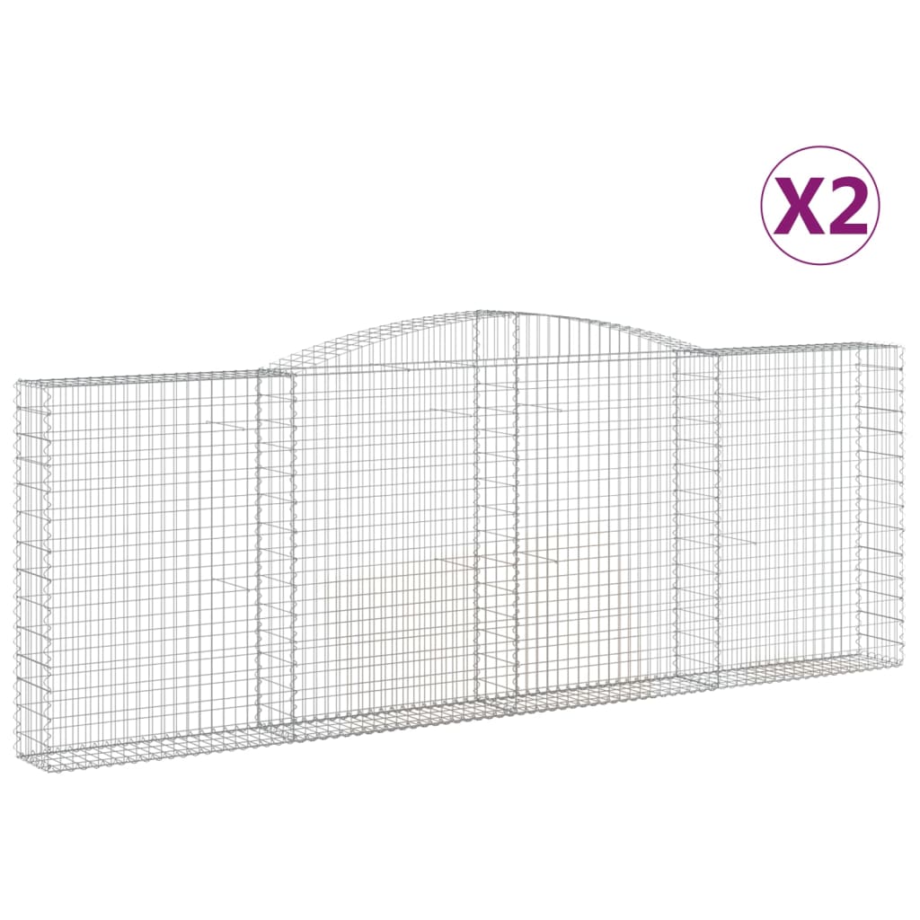 2 db íves horganyzott vas gabion kosár 400x30x140/160 cm