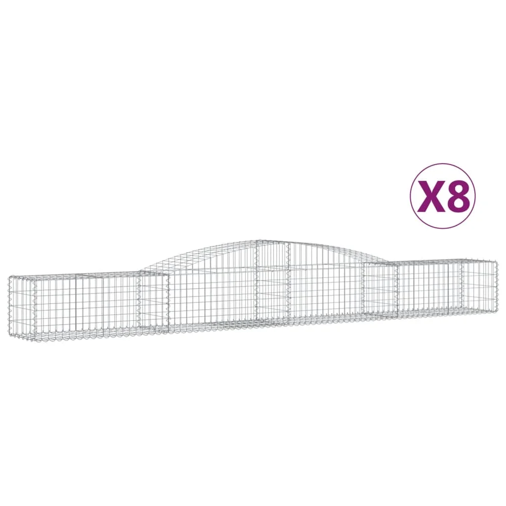8 db íves horganyzott vas gabion kosár 400x50x40/60 cm