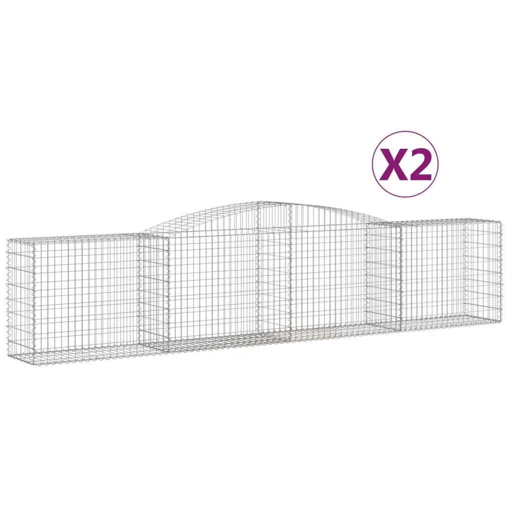 2 db íves horganyzott vas gabion kosár 400x50x80/100 cm