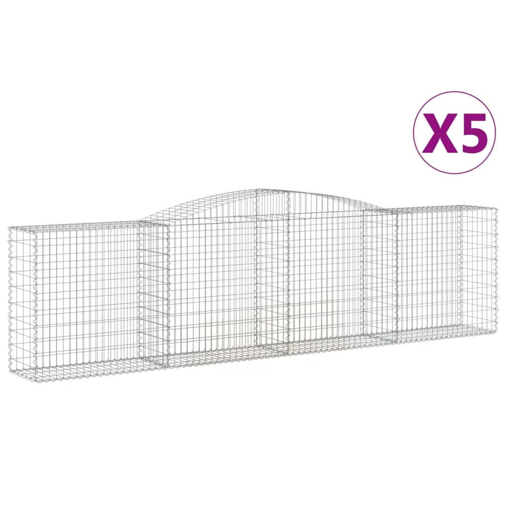 5 db íves horganyzott vas gabion kosár 400x50x100/120 cm