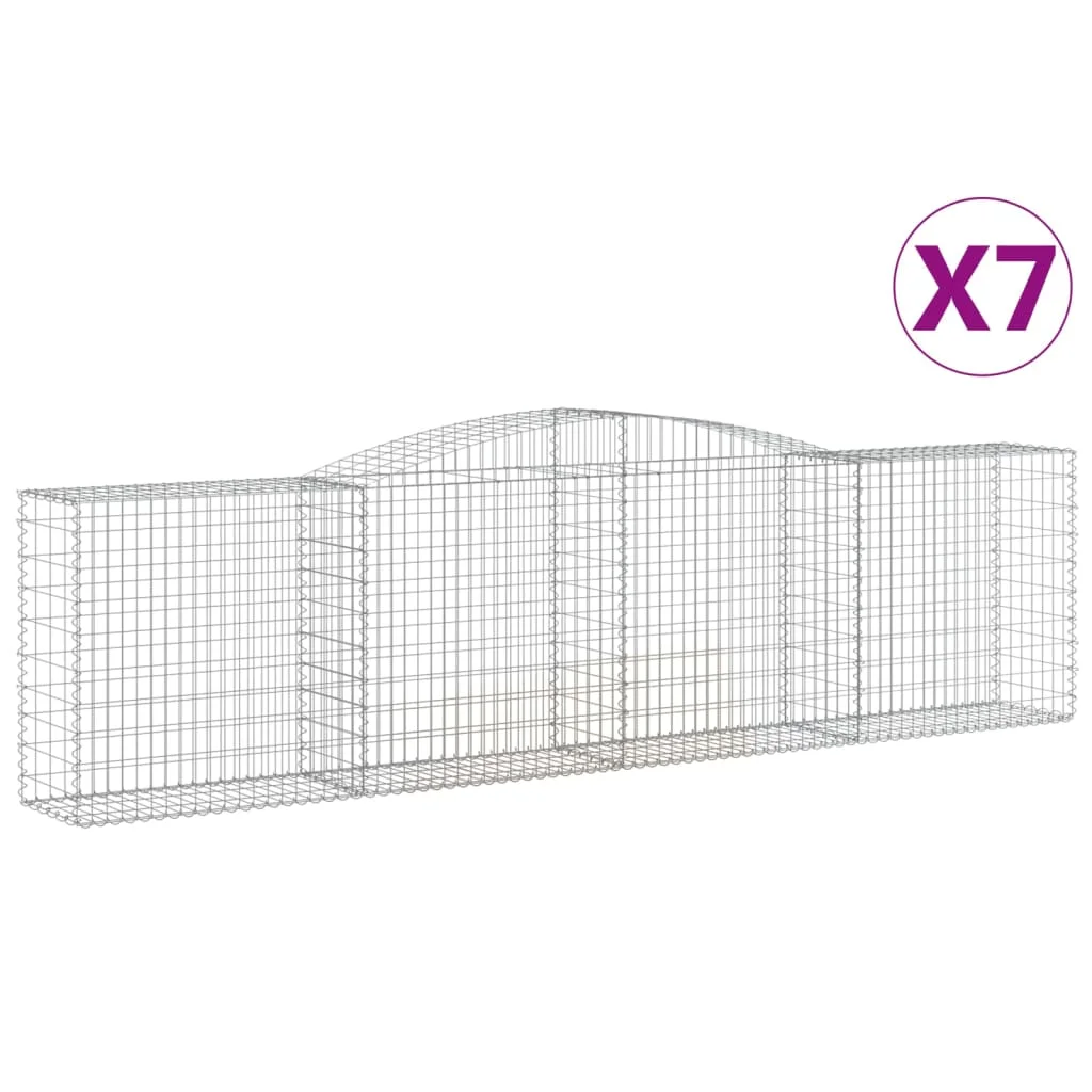 7 db íves horganyzott vas gabion kosár 400x50x100/120 cm