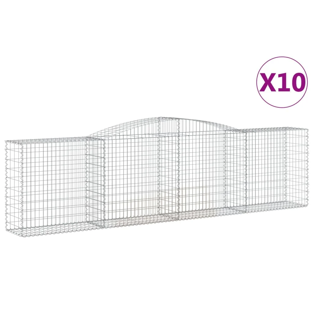 10 db íves horganyzott vas gabion kosár 400x50x100/120 cm