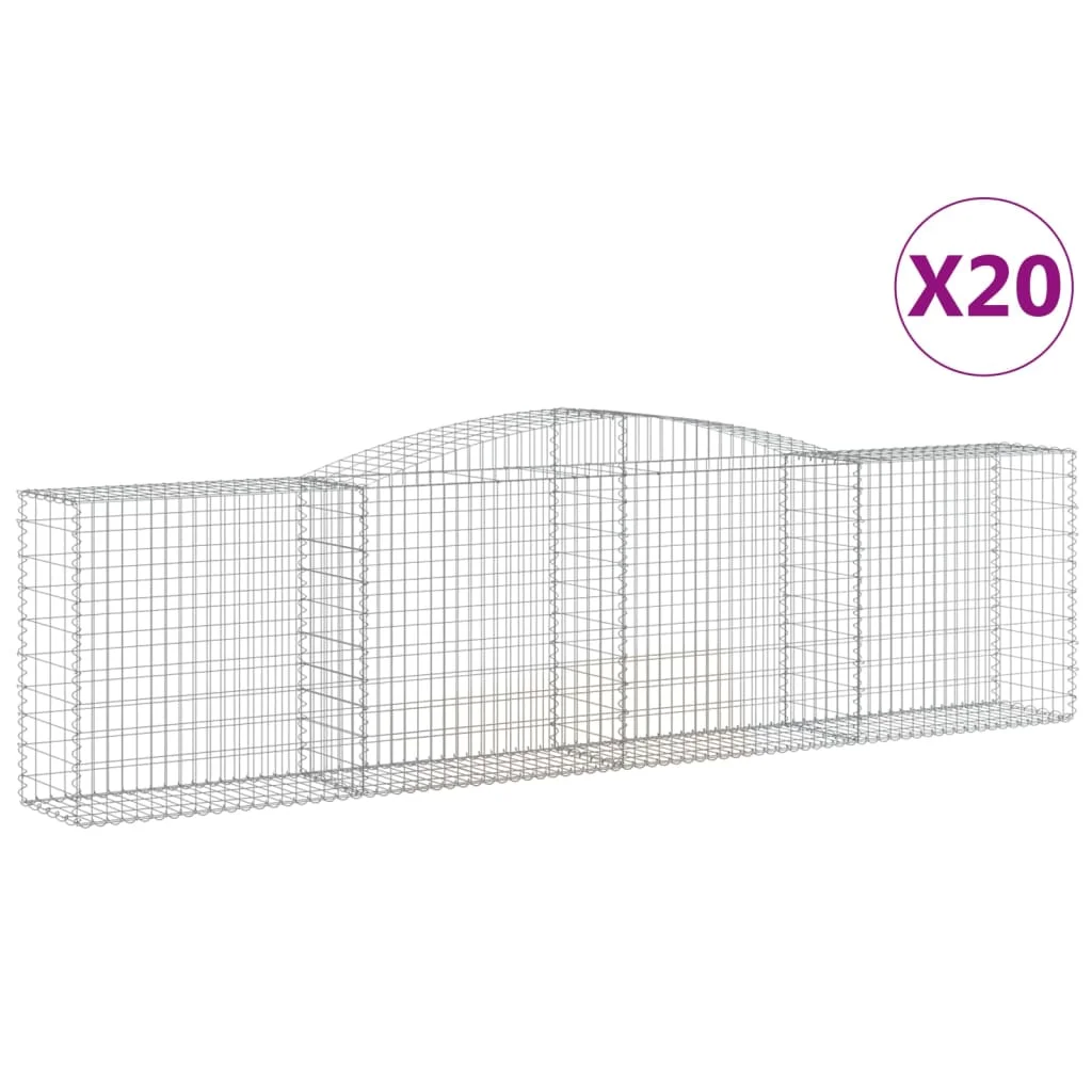 20 db íves horganyzott vas gabion kosár 400x50x100/120 cm