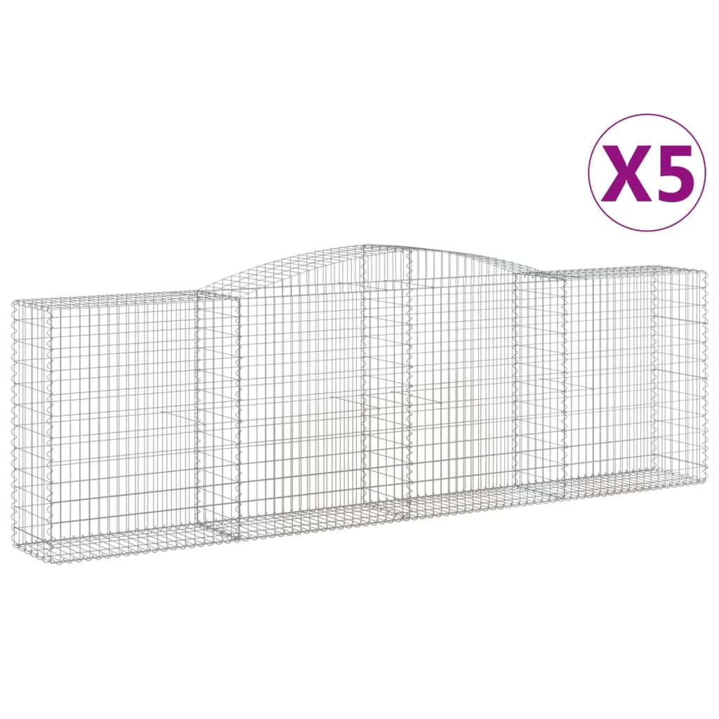 5 db íves horganyzott vas gabion kosár 400x50x120/140 cm