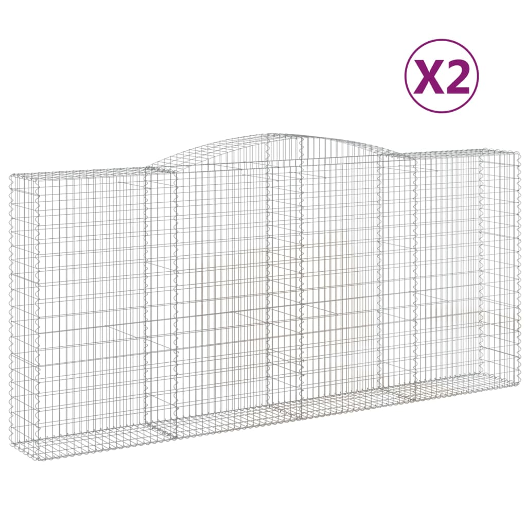 2 db íves horganyzott vas gabion kosár 400x50x180/200 cm