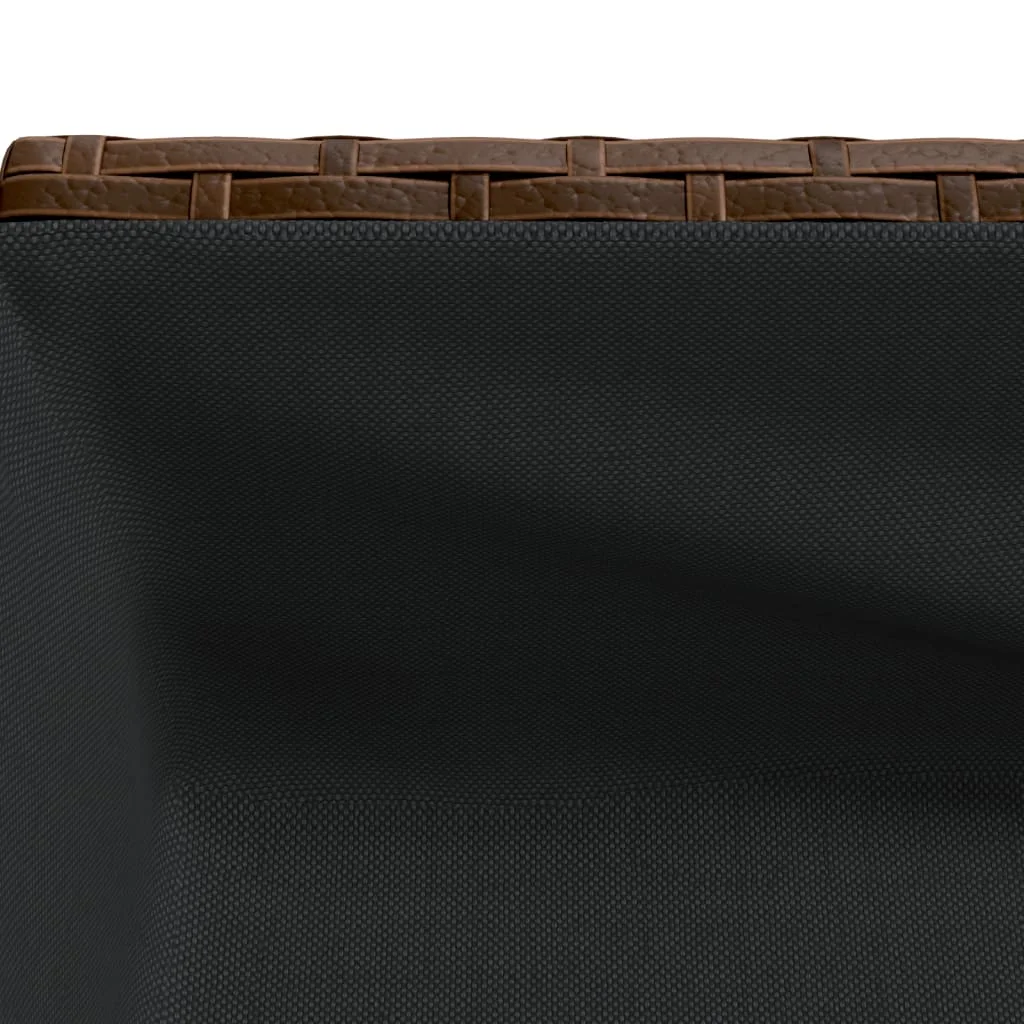 2 db barna polyrattan kerti ültetőláda polccal 90 x 40 x 75 cm